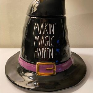 RAE DUNN 11in Makin Magic Happen Witch Hat Canister